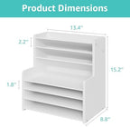 7 Tier White Desk Organizer for Office Organization, Wood Paper Organizer for Desk, Vertical Desktop File Folder Holder & Letter Tray, Aesthetic School Storage Orgnizer Shlef - Image 2