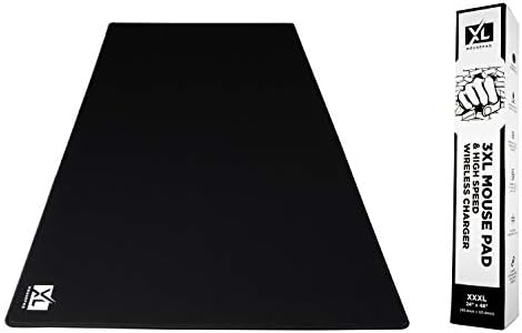 3XL Huge Mouse Pads Oversized (48''x24'') - Extra Large Gaming XXXL Mousepad for Full Desk - Super Thick Nonslip Rubber Base and Waterproof Desktop Keyboard Extended Mouse Mat (Black, XXX-Large) by Letusto