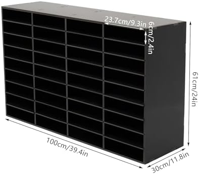 Literature Organizer, Desktop File Sorter Mail Center, Paper Storage Cabinet with 36 Slots Compartments for Home School Office (36 Slots Black) - Image 5