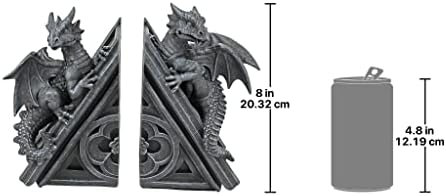 Design Toscano Castle Dragon Gothic Decor Decorative Bookend Statues, 8 - Image 6