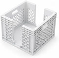 Mini Milk Crate Sticky Note Holder Compatible with 3 x 3 Inch Pads, white by Unknown