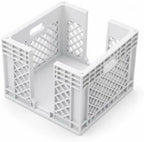 Mini Milk Crate Sticky Note Holder Compatible with 3 x 3 Inch Pads, white by Unknown