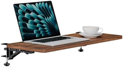 Ergonomic Desk Extender Tray, 24.02"×11.81" Clamp-On Arm Rest Shelf, 90° Foldable Computer Elbow Support for Office Home, Space-Saving Keyboard Mouse Tray (Vintage Burnt Color) by INDUSTRIALSHELVESDESIGN