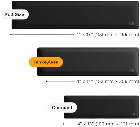 Glorious Gaming Padded Keyboard Wrist Rest (TKL 25mm Thick) - Anti-Fray Stitched Edges, Smooth Cloth Surface, Anti-Slip Rubber Base, Medium Firmness, 360 x 100 x 25mm - Black - Image 4