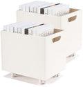 File Box Rolling File Organizer with Wheels Stackable Storage File Boxes Portable Letter File Folder Box Book Box Document Organizer for Home Office Filing Storage Bin, 2Pcs by CINPIUK