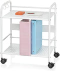 2-Tier Metal Rolling Cart, Compact Under Desk Storage Organizer by Unknown