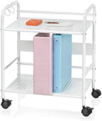 2-Tier Metal Rolling Cart, Compact Under Desk Storage Organizer by Unknown
