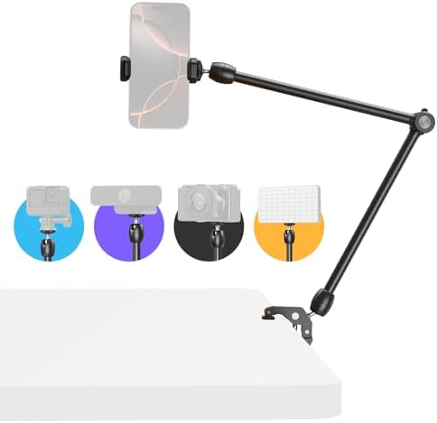 SMALLRIG Desktop Magic Arm Support with Super Clamp Kit, Phone Mount Clamp by SmallRig