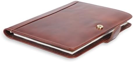 Full Grain Leather Legal Pad Portfolio Organizer for Work - Wine - Image 6