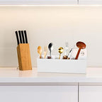 2 Pcs Acrylic Makeup Brush Holder 6 Compartments Pen Organizer, White - Image 5