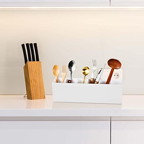 2 Pcs Acrylic Makeup Brush Holder 6 Compartments Pen Organizer, White - Image 5