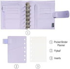 Moterm Pocket Luxe Rings Planner - Genuine Leather Binder Organizer (30mm Ring, Pebbled-Lavender) - Image 2