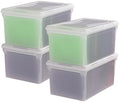 IRIS USA 4-Pack Snap File Box with Locking Lid, Black by IRISUSA