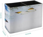 PU Leather Multi-Compartment Pen Holder Desktop Organizer Pencil Cup Storage Caddy for Office Home Supplies Wild Flowers Monarch Butterflies Lily - Image 2