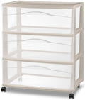 Sterilite Wide 3-Drawer Cart with Wheels, Grey Pumice by Sterilite