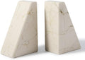 Koville Marble Bookends for Shelves, Large Bookends for Heavy Books, Non-Slip Heavy Duty Book Stopper for CD/Movies, Aesthetic Decorative Bookends for Shelves Table Home Decor(Beige) by Koville