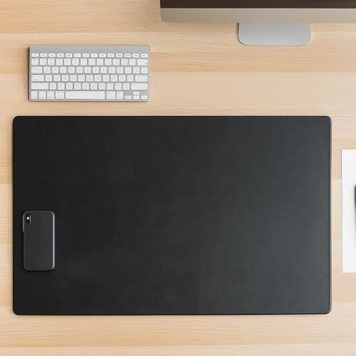 Dacasso Classic Black Leather 30" x 19" Desk Mat Without Rails - Image 2