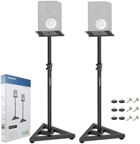 Vondynote Pair Studio Monitor Stands 32.6"-50.9" Base Floor Speaker Stands by Vondynote