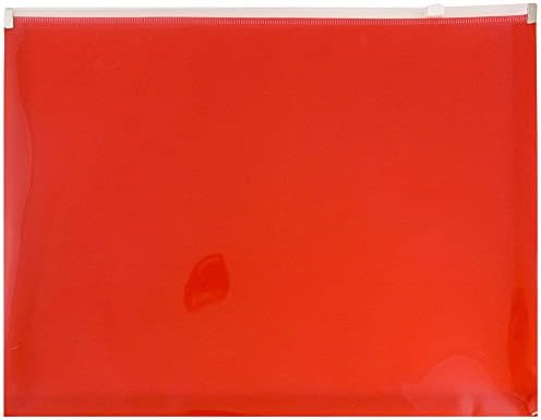 JAM PAPER Plastic Envelopes with Zip Closure - Letter Booklet - 9 3/4 x 13 - Red - 12/Pack by JAMPaper