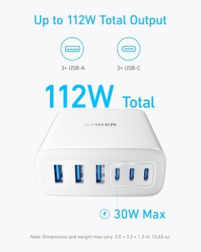 Anker Desktop Charger, Fast Charging USB C Charger with 112W Max 6-Port - Image 4