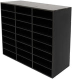 Literature Organizer, 24 Slots Desktop File Mail Sorter Organizer, PVC File Organizer Classroom Student Mailbox Paper Bill Storage Cabinet for Home School Office Seminars (Black) - Image 5