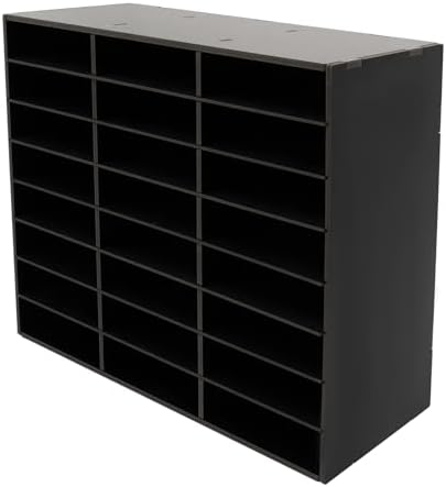 Literature Organizer, 24 Slots Desktop File Mail Sorter Organizer, PVC File Organizer Classroom Student Mailbox Paper Bill Storage Cabinet for Home School Office Seminars (Black) - Image 5