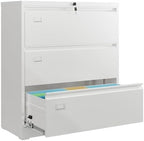 DEVAISE 3 Drawer Lateral File Cabinet with Lock, Assembly Required by DEVAISE