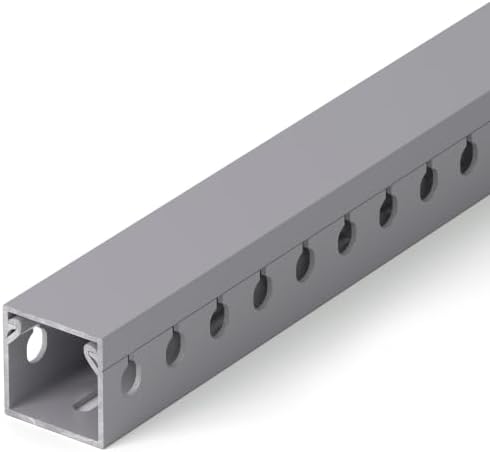 1.2"H x 1.2"W Cable Raceway, 12ft Under Desk Wire Management Channel, Grey by ZhiYo
