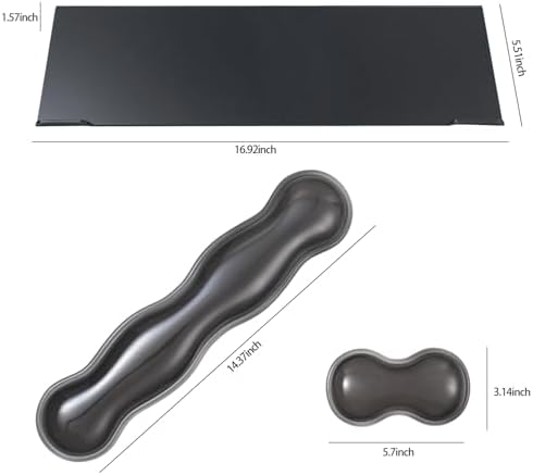 Acrylic Keyboard Stand with Gel Wrist Rest for Keyboard and Mouse Set-Black - Image 2