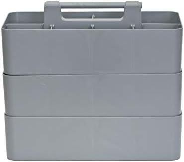-Large Portable Caddy, DIY Dividers, 8 Compartments, School Office Supplies Home Business Organizer,Portable Basket with Handle Storage Made in USA (3 PACK, Orion Gray) - Image 5