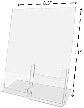 Marketing Holders Slant Back Frame with Business Card Holder (12, 8.5" W x 11" H Multi Pocket) - Image 2