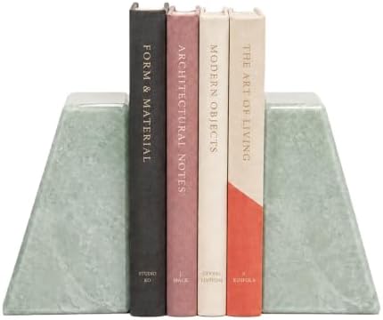 Marble Bookends for Heavy Books, 11LB Decorative Bookends for Shelves by Faticdorr