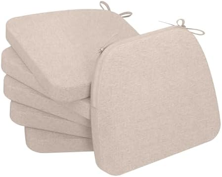 AAAAAcessories Chair Cushions for Dining Chairs, 17 x 16 x 2 in, Set of 6 by AAAAAcessories