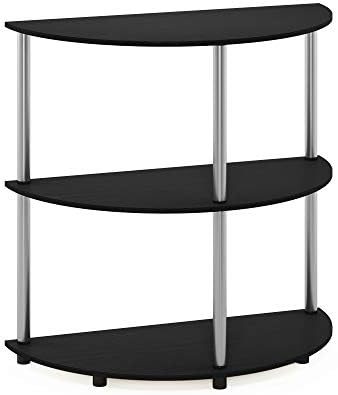 Furinno FRANS Toolless Half Round 3-Tier Entryway Table, Darkwood - Image 6