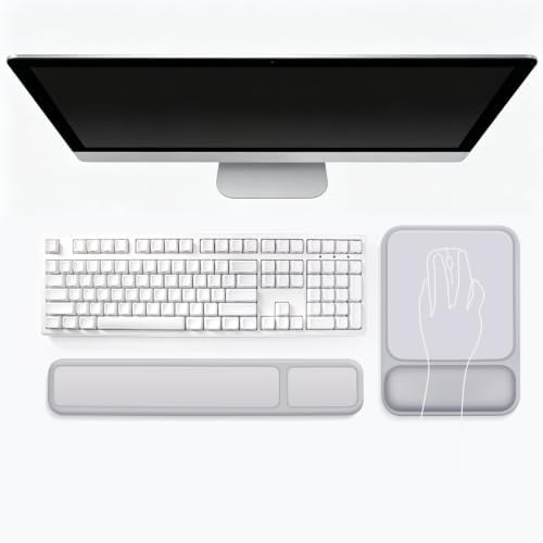 Wrist Rest for Computer Keyboard and Mouse Pad Set - Grey by CFHYZAZNCL