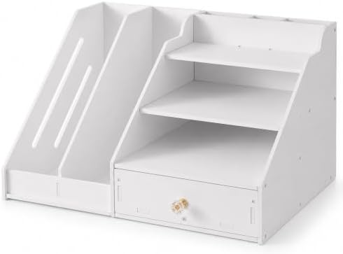 Desk Organizer with Drawer, Office File Organizer, Paper Tray & Pen Storage by Unknown