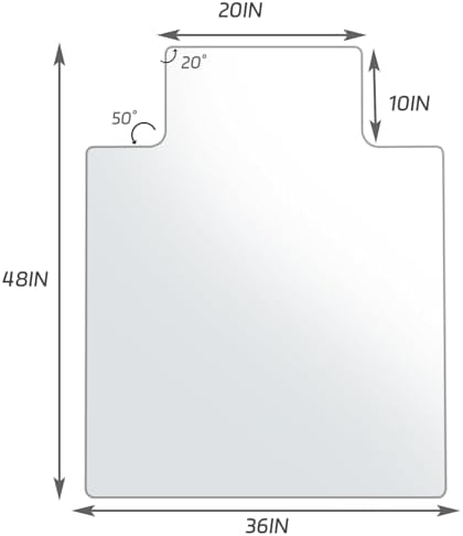 36" x 48" Irregular Tempered Glass Office Chair Mat, Floor Mat for Carpet - Image 3