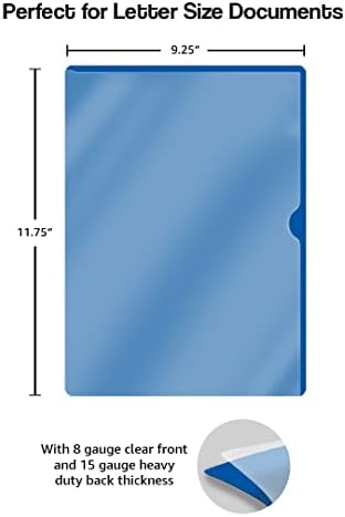Navy Blue Vinyl Folders, Heavy Duty Plastic Folders with Clear Front Pocket, Doctor Stuff, Letter Size L-Type Document Holder for Home, Office and Medical, Pack of 100 - Image 3