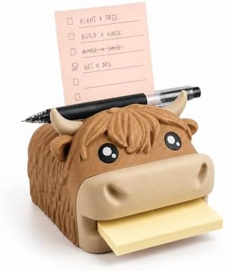 3D Printed Highland Cow Sticky Note Holder, Desk Organizer by Unknown