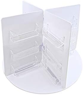 Marketing Holders Rotating Business Card Holder 24 Pocket Clear Acrylic and White PVC Lightweight Counter Organizer for 3.5" x 2" Gift Cards by MarketingHolders