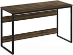 Furinno Moretti Desk, 52 Wide Metal Frame Gaming Desk, Rectangular Computer Desk, Writing Desk, Office Desk for Home Office, Study Room, Dorm, Bedroom, Brown Walnut - Image 6