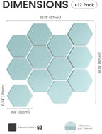 Fluxynara 12-Pack Hexagon Felt Bulletin Board Tiles, Coastal Dawn - Image 2