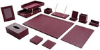 Leather Desk Set,13-Piece Desk Organizer Set, Executive Office Accessories with Desk Pad & Blotter, 2-Tier Tray, Pen Holder & More, Professional Office Desk Decor & Gift Set (Burgundy) by RitPin