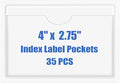 Origin-Joy 35 PCS Self Adhesive Index Card Pockets with Top Open, Clear Plastic Label Holder for Cards of Note, Library and Business, Adhesive Label Pockets & Card Holder (4 x 2.75 inch) by Origin-Joy