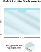 Light Blue Plastic Folders with Closed Sides, Doctor Stuff, Letter Size, Clear Front Top Loading Job Jacket, Documents Holder for Office, High School and Medical Files, Pack of 50 - Image 2