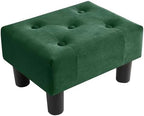 Poofzy Small Foot Stool Ottoman, Velvet Ottoman Foot Rest with Legs, Rectangle Foot Rest for Couch, Footstools and Ottomans Small for Living Room and Entryway (Green) by Poofzy