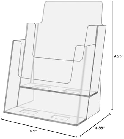 Marketing Holders 6" w Bi Fold Organizer Display Pack of 12 2 Tier Stand Counter Top Brochure Holder Take One Literature Table Display Trade Show Expos Displays - Image 3
