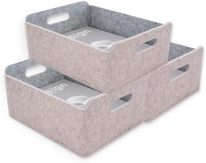 Welaxy Storage Basket Storage Bin Foldable Shelf Organizer Oatmeal Gray by Welaxy