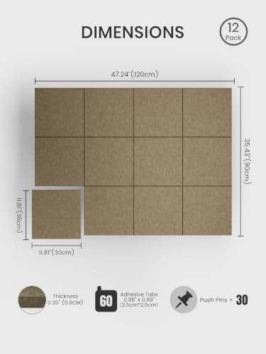 Bumusty 48" x 36" Large Cork Board Alternative, Christmas Brown - Image 2