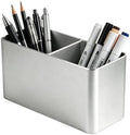 Metal Aluminum Pencil Holder, 2 Slots, Silver by NUTNAPH